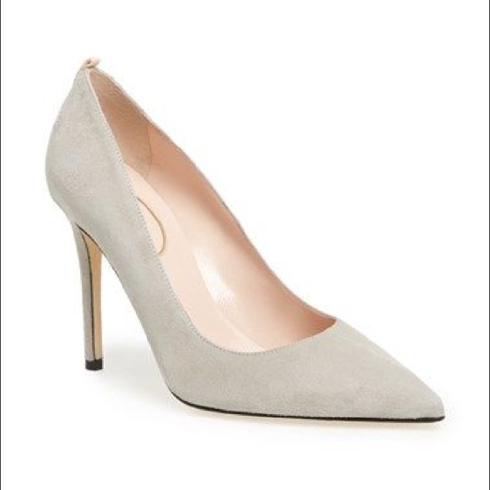 SJP Fawn Pointed Toe Pumps in Suede Gray